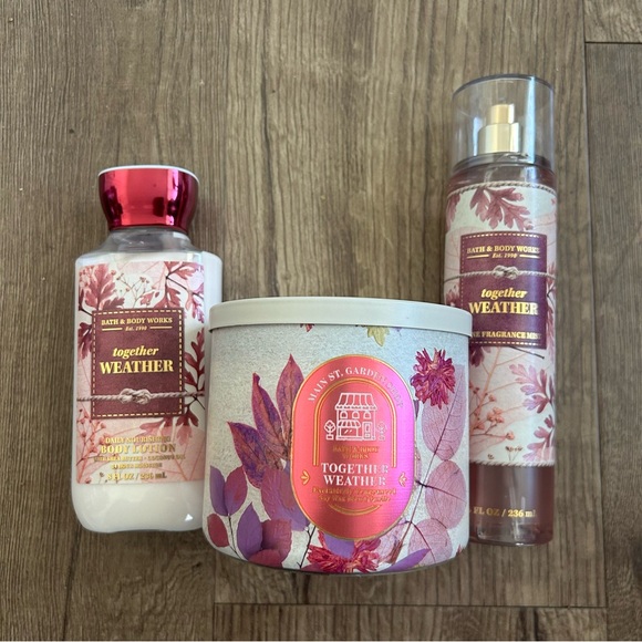 Bath & Body Works Other - Bath and Body Works Together Weather Body Lotion, Body Spray, Candle Bundle
